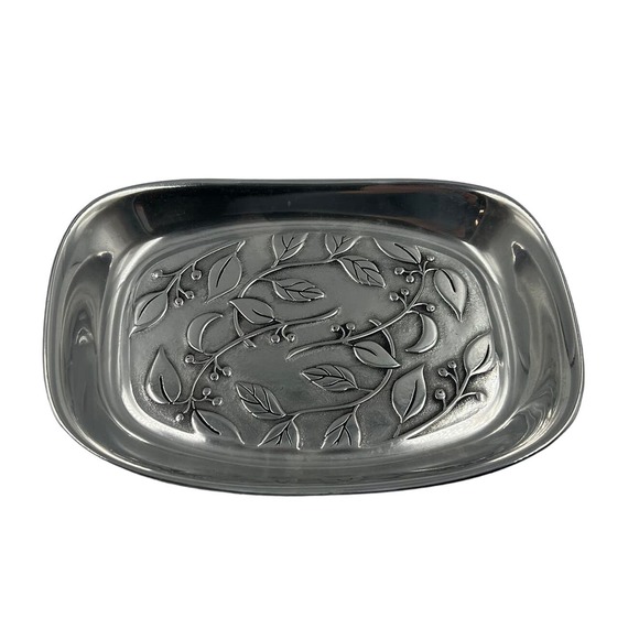 Wilton Armetale Rectangle 3D Etched Design Botanica Bread Serving Platter Tray - Picture 1 of 9